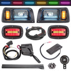 10L0L Deluxe Golf Cart Light Kit for Club Car DS 12V - 60V, Full Headlight Taillight Kit with RGB Daytime Running Lamp Low High Beam Turn Signal Horn Brake Pad Hazard Blinker - Speed of Light Hobbies