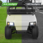 10L0L Deluxe Golf Cart Light Kit for Club Car DS 12V - 60V, Full Headlight Taillight Kit with RGB Daytime Running Lamp Low High Beam Turn Signal Horn Brake Pad Hazard Blinker - Speed of Light Hobbies
