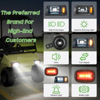 10L0L Deluxe Golf Cart Light Kit for Club Car DS 12V - 60V, Full Headlight Taillight Kit with RGB Daytime Running Lamp Low High Beam Turn Signal Horn Brake Pad Hazard Blinker - Speed of Light Hobbies