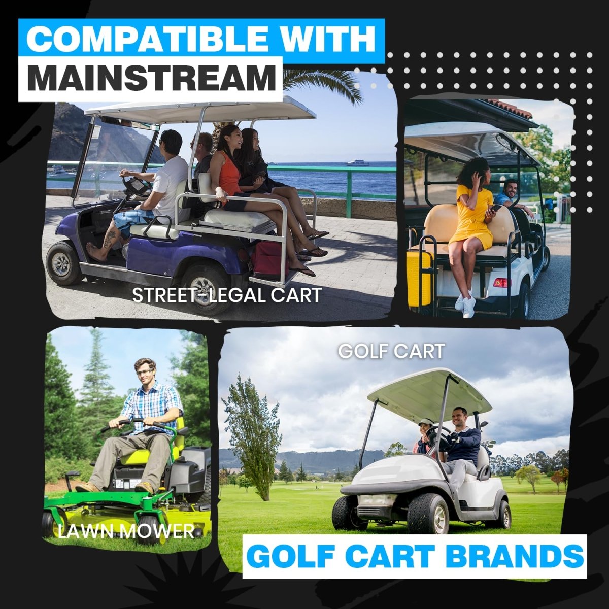 72V (70.4V) 105Ah Lithium Golf Cart Battery, Built - in 200A BMS, with Touch Monitor & APP, 2C Discharge, Max 14.08kW Power Output, 4000+ Cycles LiFePO4 Battery, Perfect for Golf Carts - Speed of Light Hobbies