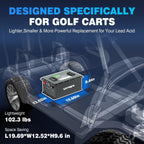 72V (70.4V) 105Ah Lithium Golf Cart Battery, Built - in 200A BMS, with Touch Monitor & APP, 2C Discharge, Max 14.08kW Power Output, 4000+ Cycles LiFePO4 Battery, Perfect for Golf Carts - Speed of Light Hobbies