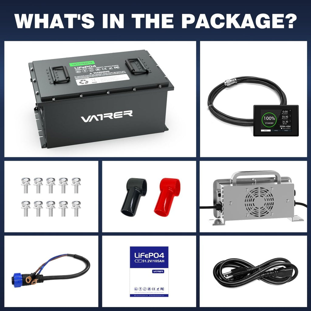 72V (70.4V) 105Ah Lithium Golf Cart Battery, Built - in 200A BMS, with Touch Monitor & APP, 2C Discharge, Max 14.08kW Power Output, 4000+ Cycles LiFePO4 Battery, Perfect for Golf Carts - Speed of Light Hobbies