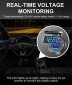 78W Quad - Port 12V USB Outlet - Dual QC3.0 & PD3.0 Quick Charge Car Charger Socket with Voltmeter, Aluminum Alloy Waterproof USB C Port for Car Boat Marine Motorcycle RV Truck ATV Golf Cart - Speed of Light Hobbies