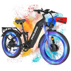 PHILODO Falcon 60V 32AH Off-Road Electric Bike 45MPH - 5000W Peak Dual Motor Hunting Ebike, Fat Tire Full Suspension Dirt Bike for Adults, Long Range Snow/Sand Electric Bicycle