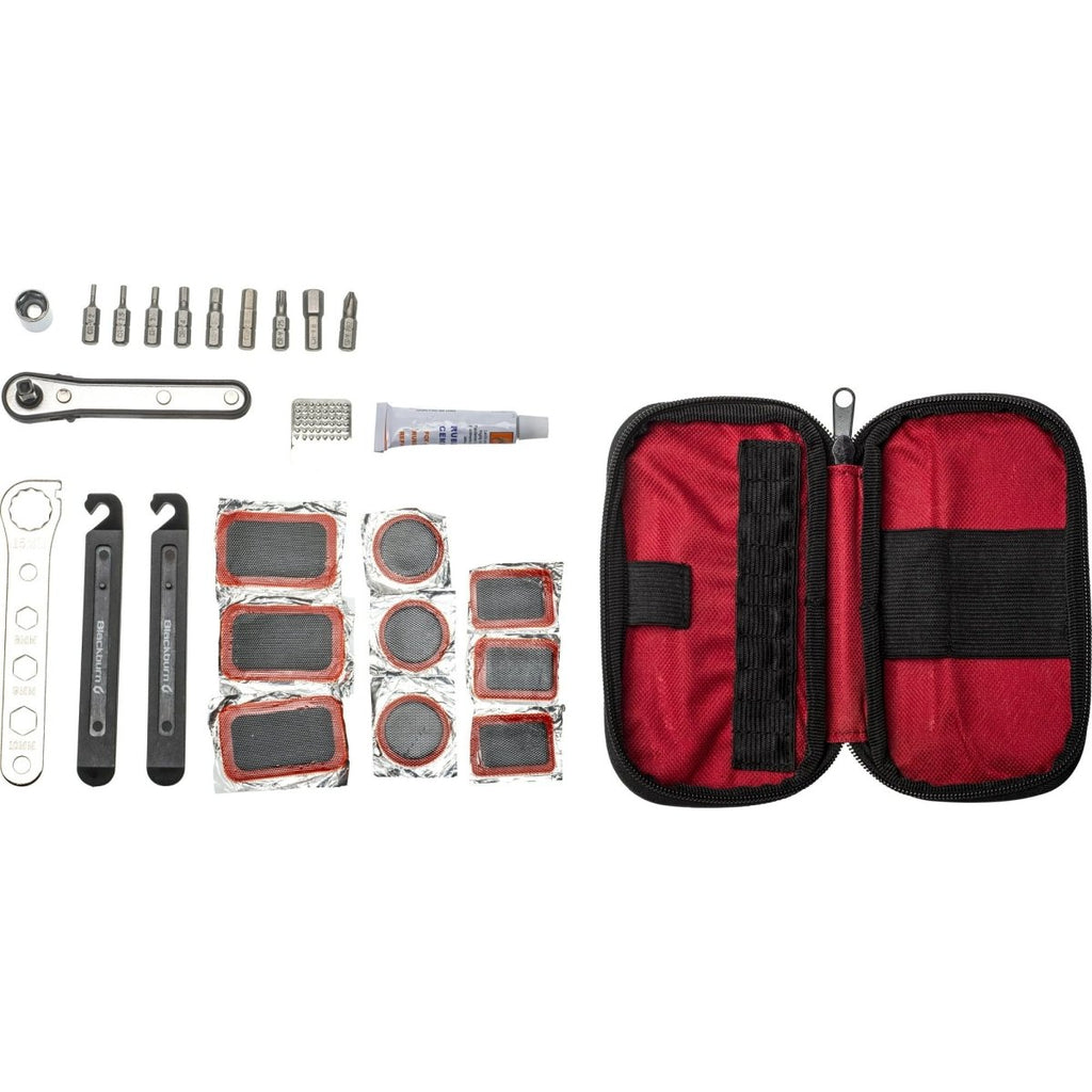 Compact Bike Tool Kit with Dual - Sided Ratchet, 25 - Piece Set with Patch Kit, Tire Levers & Carry Pouch - Speed of Light Hobbies