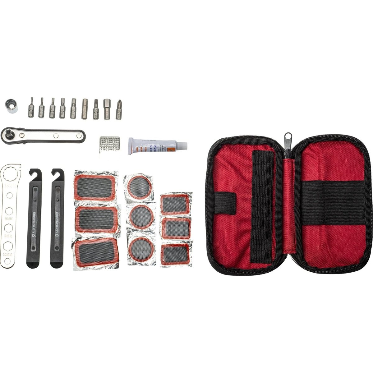 Compact Bike Tool Kit with Dual - Sided Ratchet, 25 - Piece Set with Patch Kit, Tire Levers & Carry Pouch - Speed of Light Hobbies
