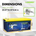 LOSSIGY 48V Lithium Golf Cart Battery with 18A Lithium Charger, 48 Volt 100Ah LiFePO4 Battery, Built in 200A Bluetooth BMS & LCD 10.24kW Output, Peak Current 1000A(3 - 5s), Prefect for RV Solar System - Speed of Light Hobbies