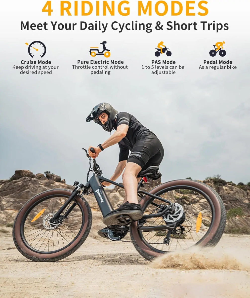 Luckeep C26 Electric Bike for Adult 1500W Peak, 28 MPH15AH 72 Miles, 26Fat Tire Electric Mountain Bike with Hydraulic Suspension - Speed of Light Hobbies