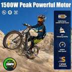 Luckeep C26 Electric Bike for Adult 1500W Peak, 28 MPH15AH 72 Miles, 26Fat Tire Electric Mountain Bike with Hydraulic Suspension - Speed of Light Hobbies