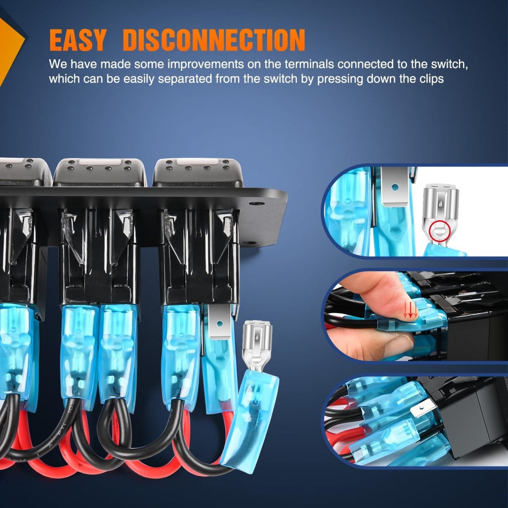Nilight 3 Gang Rocker Switch Panel Blue Backlit with PD Type C and USB Charger Voltmeter Waterproof 12V 24V DC Rocker Switch with Night Glow Stickers for Car Trucks Boats RVs,2 Years Warranty,Blue/Box - Speed of Light Hobbies
