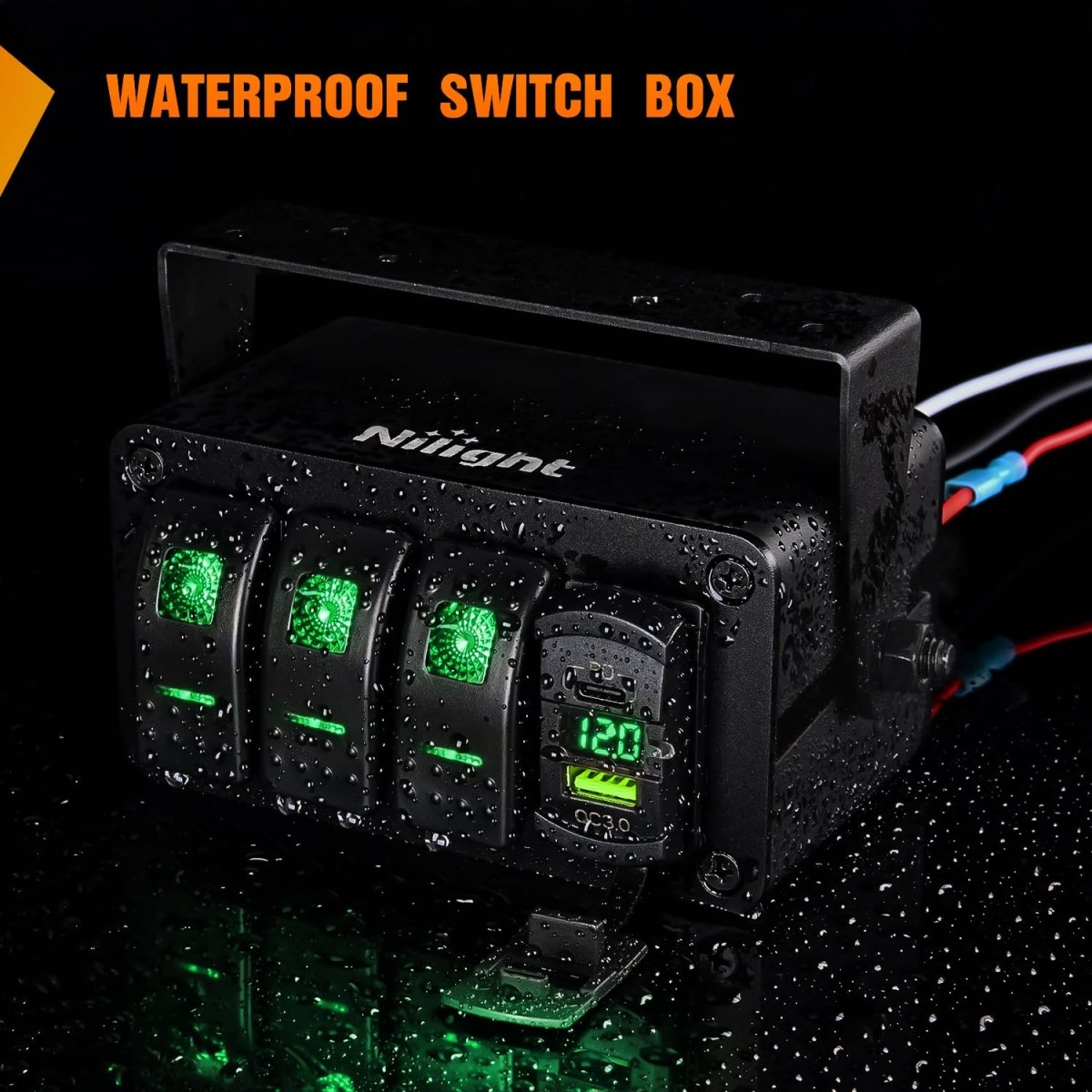 Nilight 3 Gang Rocker Switch Panel Blue Backlit with PD Type C and USB Charger Voltmeter Waterproof 12V 24V DC Rocker Switch with Night Glow Stickers for Car Trucks Boats RVs,2 Years Warranty,Blue/Box - Speed of Light Hobbies