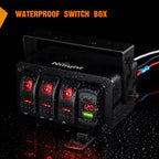 Nilight 3 Gang Rocker Switch Panel Blue Backlit with PD Type C and USB Charger Voltmeter Waterproof 12V 24V DC Rocker Switch with Night Glow Stickers for Car Trucks Boats RVs,2 Years Warranty,Blue/Box - Speed of Light Hobbies