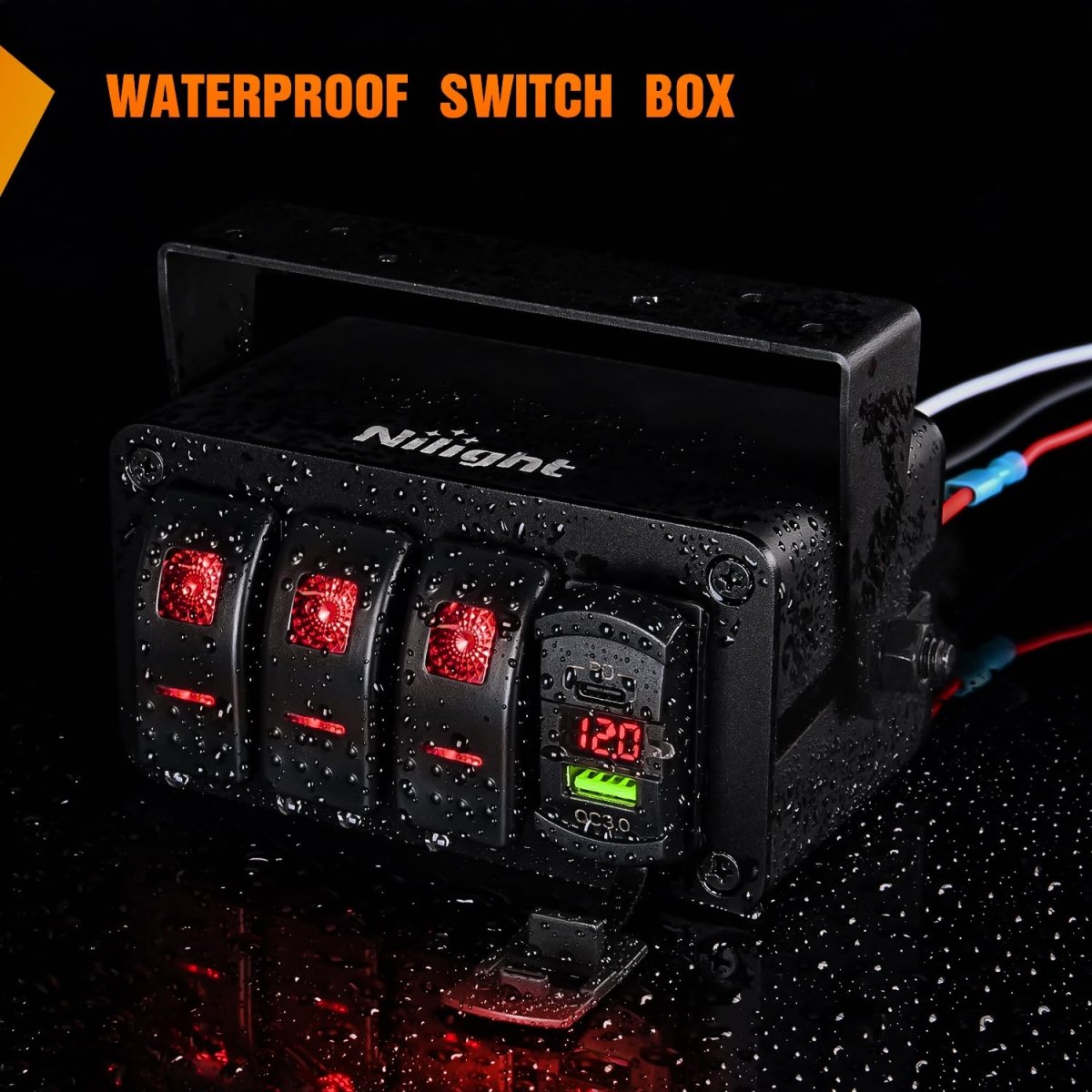 Nilight 3 Gang Rocker Switch Panel Blue Backlit with PD Type C and USB Charger Voltmeter Waterproof 12V 24V DC Rocker Switch with Night Glow Stickers for Car Trucks Boats RVs,2 Years Warranty,Blue/Box - Speed of Light Hobbies