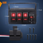Nilight 3 Gang Rocker Switch Panel Blue Backlit with PD Type C and USB Charger Voltmeter Waterproof 12V 24V DC Rocker Switch with Night Glow Stickers for Car Trucks Boats RVs,2 Years Warranty,Blue/Box - Speed of Light Hobbies