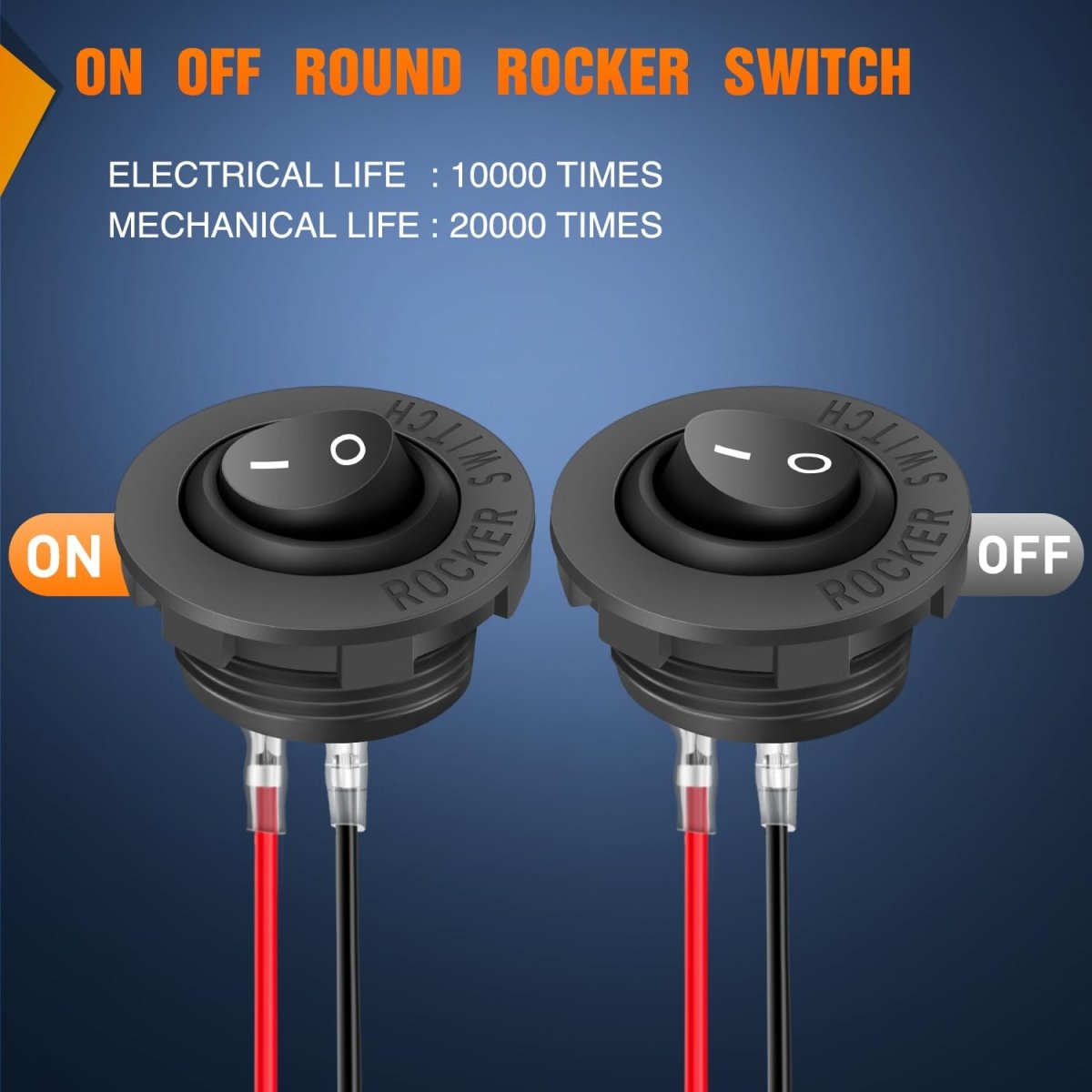 Nilight 5PCS Waterproof Round Rocker Switch w/Wiring Harness Switches Holder 12V 24V Blue LED Lighted On Off Toggle Shell SPST 3Pin for Switch Panel Car RV Trucks Marine Boats - Speed of Light Hobbies