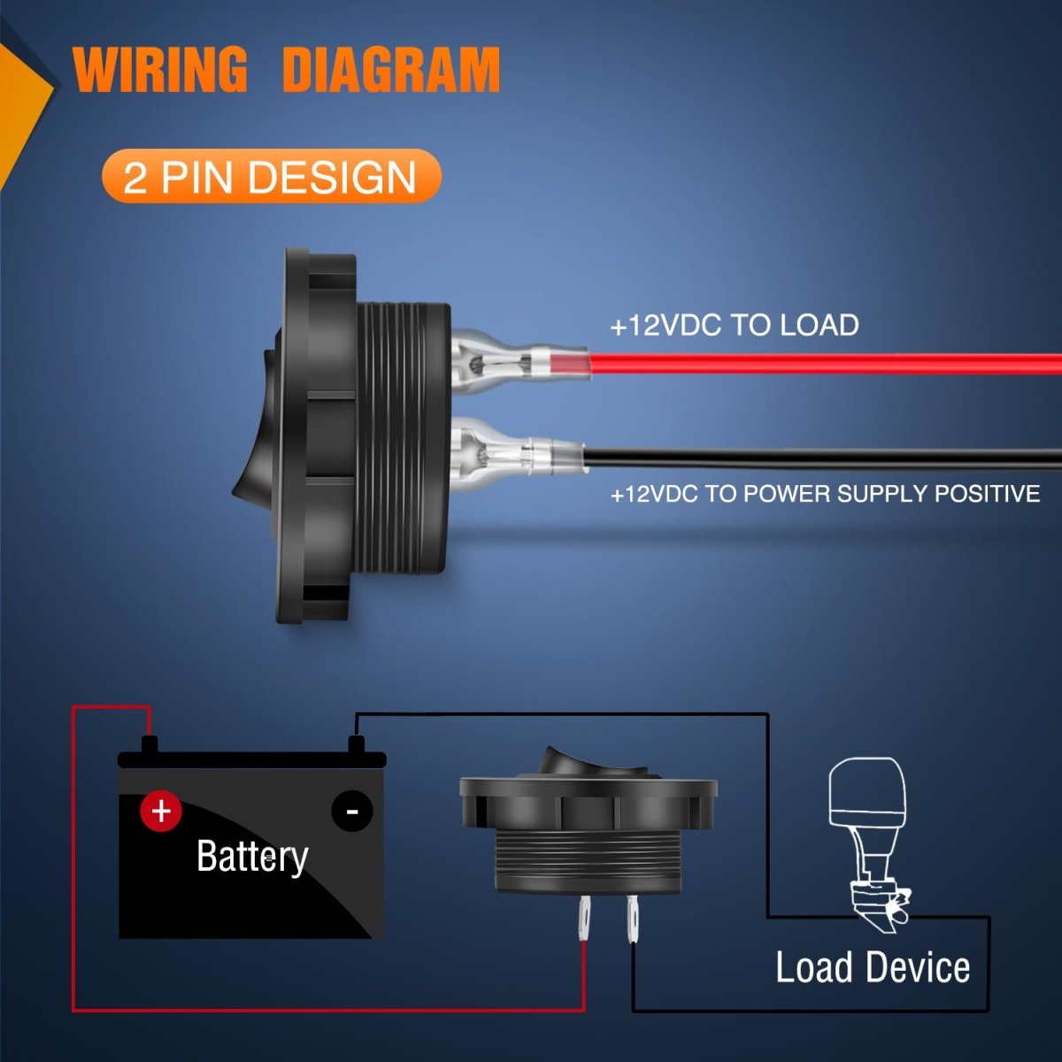 Nilight 5PCS Waterproof Round Rocker Switch w/Wiring Harness Switches Holder 12V 24V Blue LED Lighted On Off Toggle Shell SPST 3Pin for Switch Panel Car RV Trucks Marine Boats - Speed of Light Hobbies
