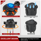 Nilight 5PCS Waterproof Round Rocker Switch w/Wiring Harness Switches Holder 12V 24V Blue LED Lighted On Off Toggle Shell SPST 3Pin for Switch Panel Car RV Trucks Marine Boats - Speed of Light Hobbies