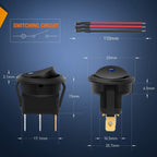 Nilight 5PCS Waterproof Round Rocker Switch w/Wiring Harness Switches Holder 12V 24V Blue LED Lighted On Off Toggle Shell SPST 3Pin for Switch Panel Car RV Trucks Marine Boats - Speed of Light Hobbies