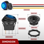 Nilight 5PCS Waterproof Round Rocker Switch w/Wiring Harness Switches Holder 12V 24V Blue LED Lighted On Off Toggle Shell SPST 3Pin for Switch Panel Car RV Trucks Marine Boats - Speed of Light Hobbies