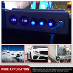 Nilight 5PCS Waterproof Round Rocker Switch w/Wiring Harness Switches Holder 12V 24V Blue LED Lighted On Off Toggle Shell SPST 3Pin for Switch Panel Car RV Trucks Marine Boats - Speed of Light Hobbies