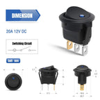 Nilight 5PCS Waterproof Round Rocker Switch w/Wiring Harness Switches Holder 12V 24V Blue LED Lighted On Off Toggle Shell SPST 3Pin for Switch Panel Car RV Trucks Marine Boats - Speed of Light Hobbies