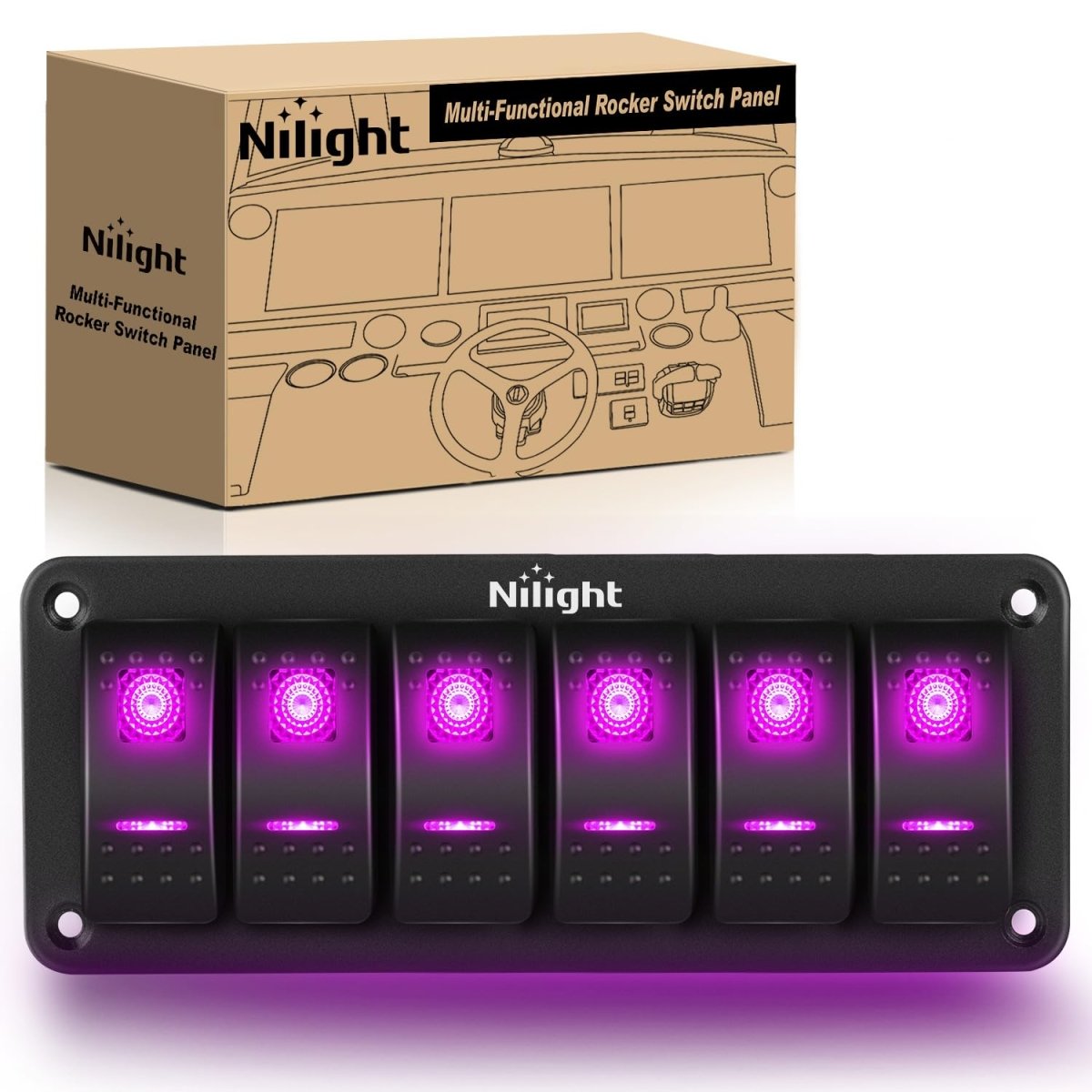 Nilight 90106B 2 Gang Rocker Switch Panel 5 Pin On Off Pre - Wired Rocker Switch Aluminum Panel Waterproof Switche Panel for 12V/24V Automotive Cars Marine Boats ATVs Trailers,2 Years Warranty , Blue - Speed of Light Hobbies