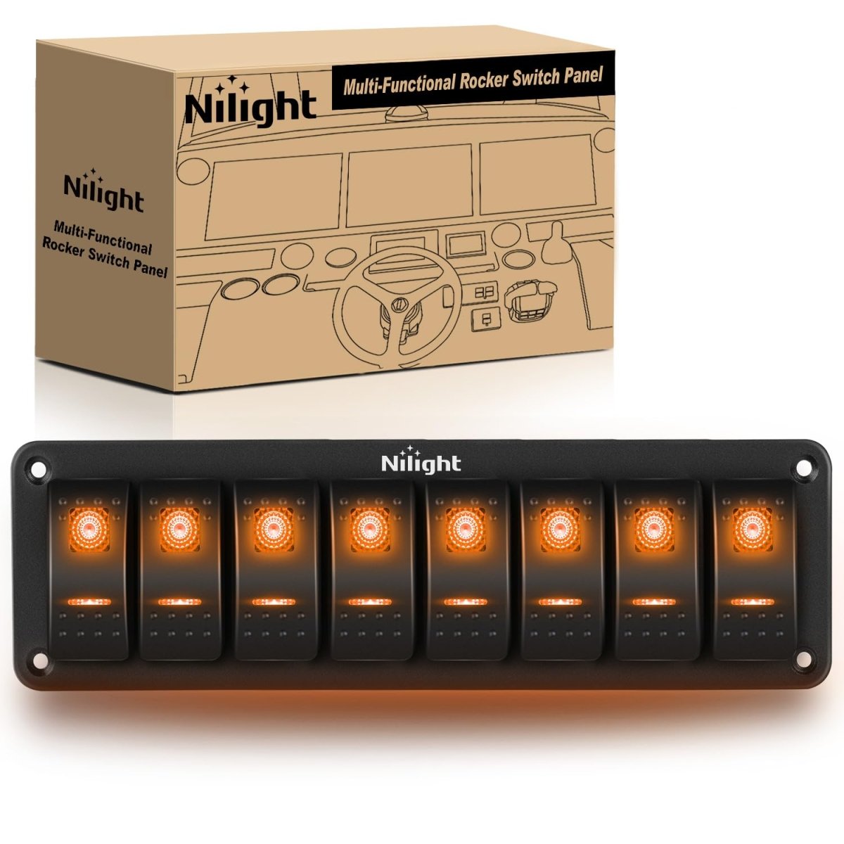 Nilight 90106B 2 Gang Rocker Switch Panel 5 Pin On Off Pre - Wired Rocker Switch Aluminum Panel Waterproof Switche Panel for 12V/24V Automotive Cars Marine Boats ATVs Trailers,2 Years Warranty , Blue - Speed of Light Hobbies