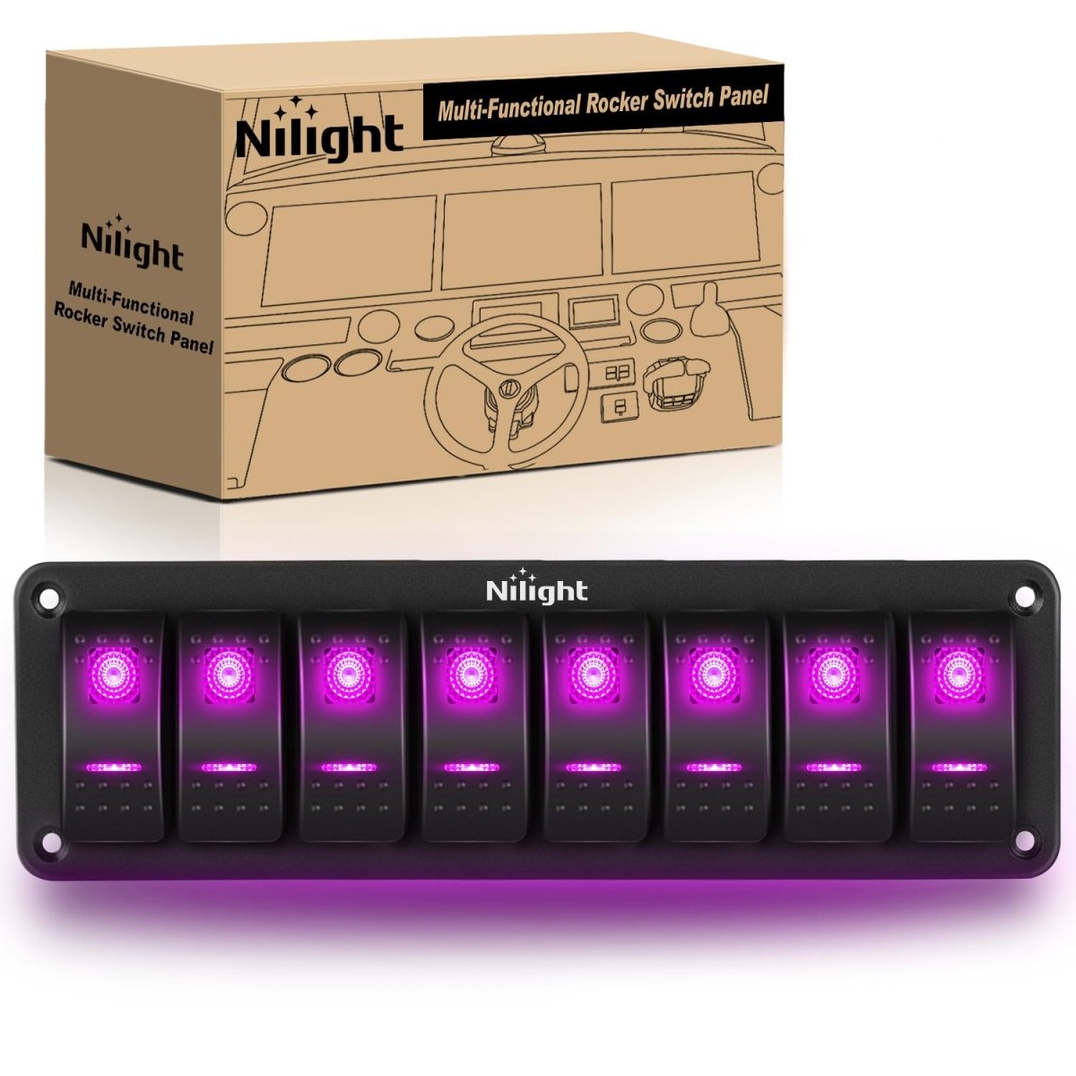 Nilight 90106B 2 Gang Rocker Switch Panel 5 Pin On Off Pre - Wired Rocker Switch Aluminum Panel Waterproof Switche Panel for 12V/24V Automotive Cars Marine Boats ATVs Trailers,2 Years Warranty , Blue - Speed of Light Hobbies