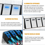 Nilight 90106B 2 Gang Rocker Switch Panel 5 Pin On Off Pre - Wired Rocker Switch Aluminum Panel Waterproof Switche Panel for 12V/24V Automotive Cars Marine Boats ATVs Trailers,2 Years Warranty , Blue - Speed of Light Hobbies