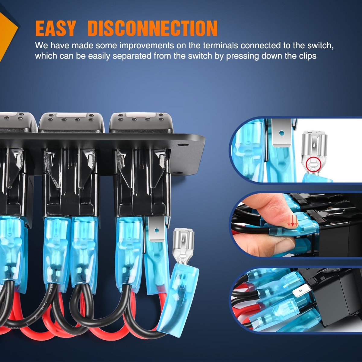 Nilight 90106B 2 Gang Rocker Switch Panel 5 Pin On Off Pre - Wired Rocker Switch Aluminum Panel Waterproof Switche Panel for 12V/24V Automotive Cars Marine Boats ATVs Trailers,2 Years Warranty , Blue - Speed of Light Hobbies