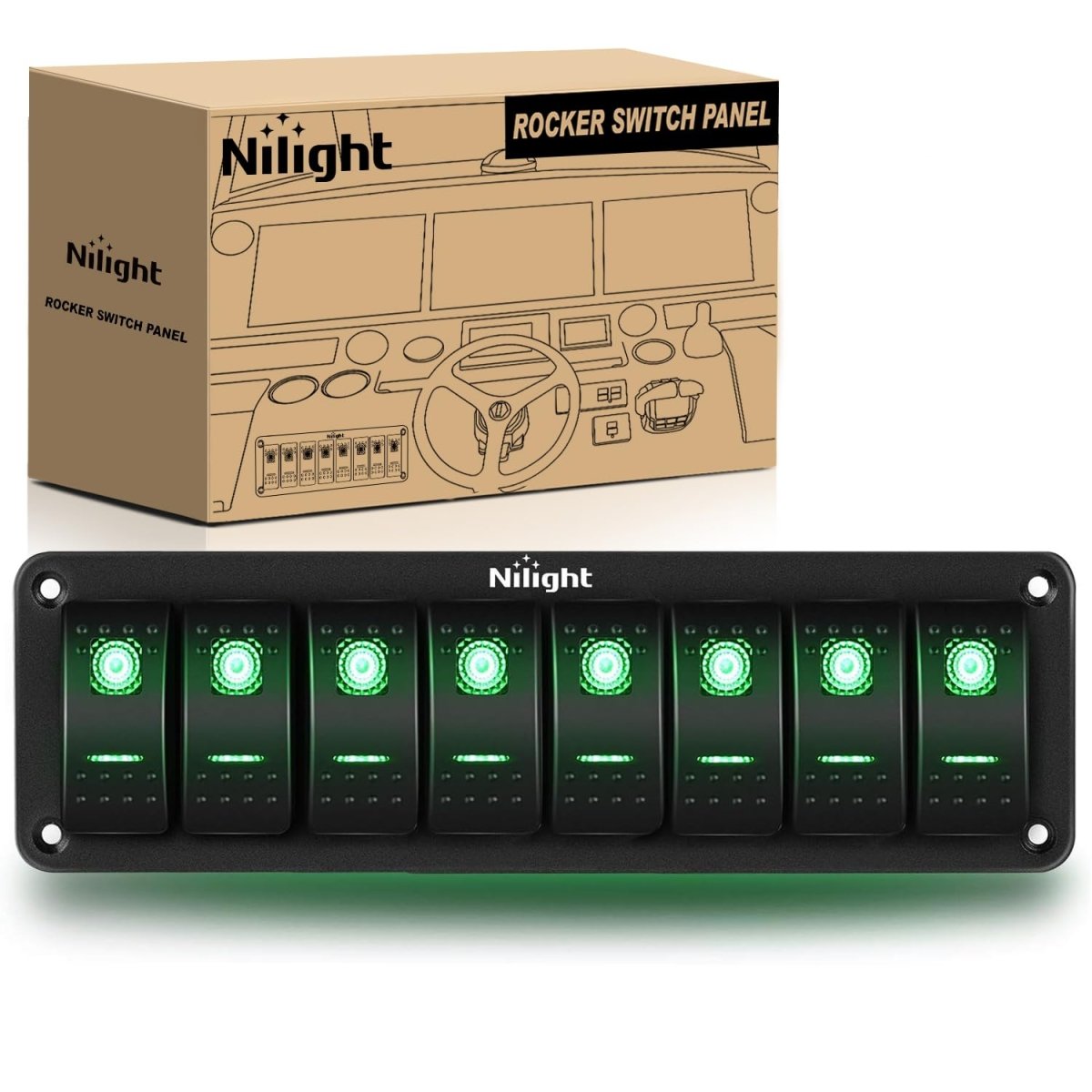 Nilight 90106B 2 Gang Rocker Switch Panel 5 Pin On Off Pre - Wired Rocker Switch Aluminum Panel Waterproof Switche Panel for 12V/24V Automotive Cars Marine Boats ATVs Trailers,2 Years Warranty , Blue - Speed of Light Hobbies
