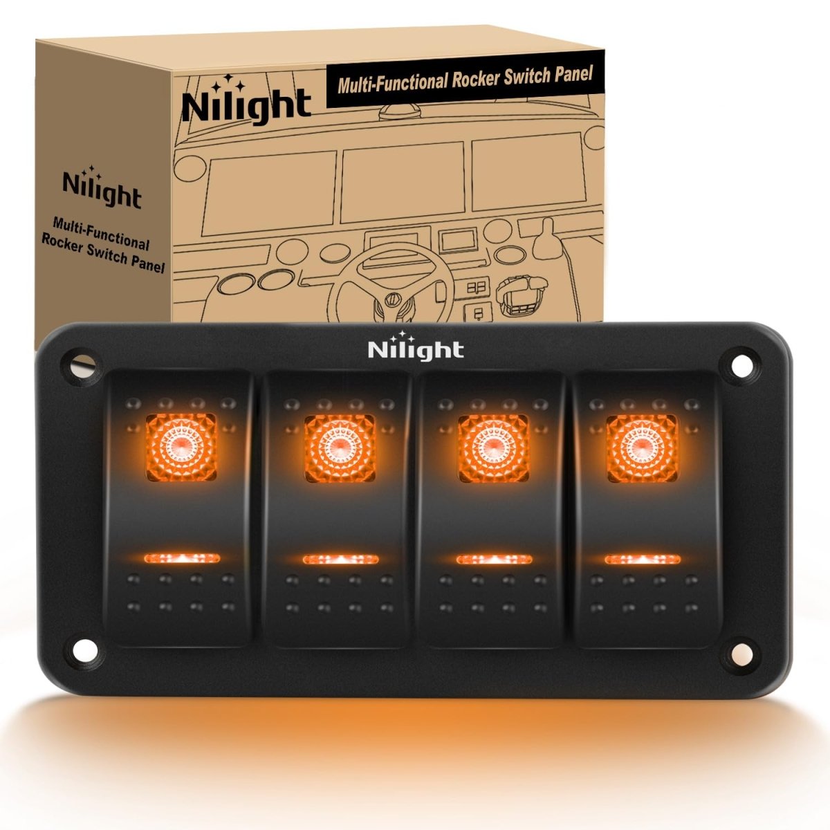 Nilight 90106B 2 Gang Rocker Switch Panel 5 Pin On Off Pre - Wired Rocker Switch Aluminum Panel Waterproof Switche Panel for 12V/24V Automotive Cars Marine Boats ATVs Trailers,2 Years Warranty , Blue - Speed of Light Hobbies