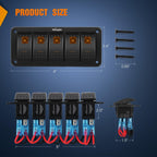 Nilight 90106B 2 Gang Rocker Switch Panel 5 Pin On Off Pre - Wired Rocker Switch Aluminum Panel Waterproof Switche Panel for 12V/24V Automotive Cars Marine Boats ATVs Trailers,2 Years Warranty , Blue - Speed of Light Hobbies