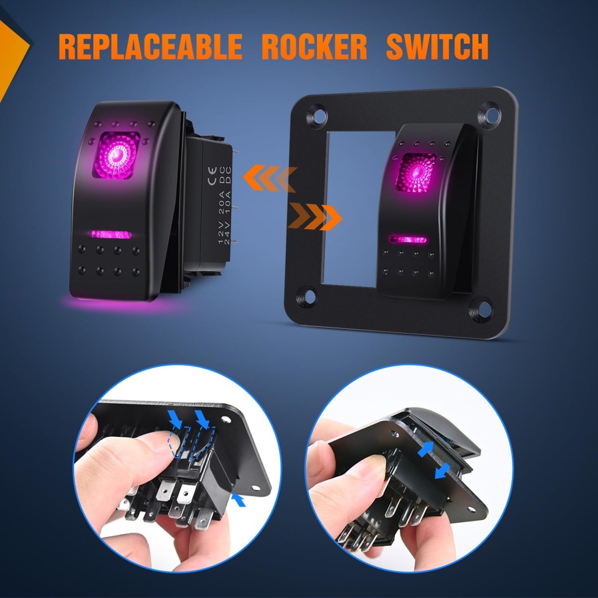 Nilight 90106B 2 Gang Rocker Switch Panel 5 Pin On Off Pre - Wired Rocker Switch Aluminum Panel Waterproof Switche Panel for 12V/24V Automotive Cars Marine Boats ATVs Trailers,2 Years Warranty , Blue - Speed of Light Hobbies