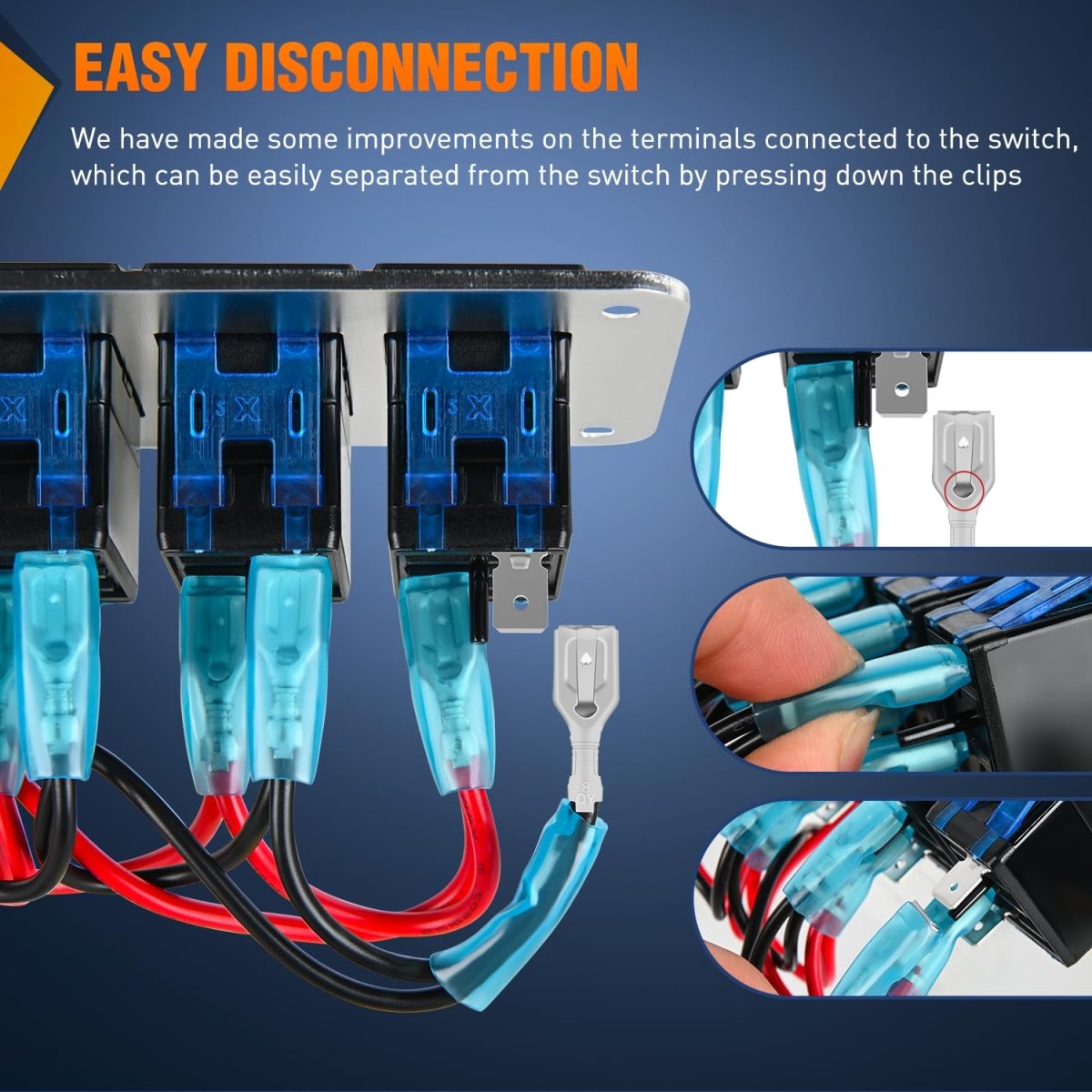 Nilight 90106B 2 Gang Rocker Switch Panel 5 Pin On Off Pre - Wired Rocker Switch Aluminum Panel Waterproof Switche Panel for 12V/24V Automotive Cars Marine Boats ATVs Trailers,2 Years Warranty , Blue - Speed of Light Hobbies