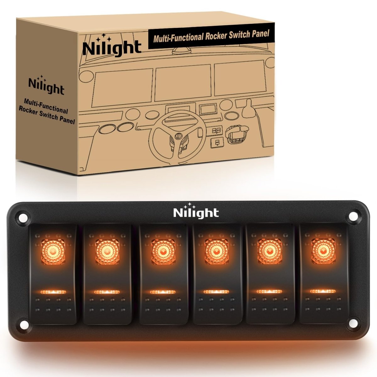 Nilight 90106B 2 Gang Rocker Switch Panel 5 Pin On Off Pre - Wired Rocker Switch Aluminum Panel Waterproof Switche Panel for 12V/24V Automotive Cars Marine Boats ATVs Trailers,2 Years Warranty , Blue - Speed of Light Hobbies