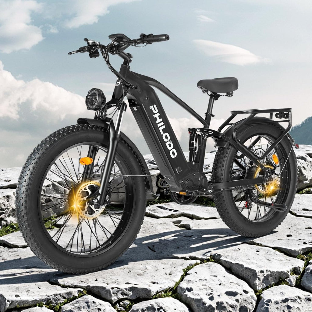 PHILODO Falcon | Peak 5000W/2500W Electric - Bike for Adults | Single/Dual - Motor - Ebike 45MPH - Hunting - Ebike, 60V 32AH Long Range Dirtbike, 26"/24" Fat - Tire - Electric - Bicycle, Full Suspension for Off - Road Snow Sand - Speed of Light Hobbies