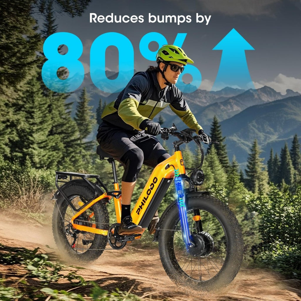 PHILODO Falcon | Peak 5000W/2500W Electric - Bike for Adults | Single/Dual - Motor - Ebike 45MPH - Hunting - Ebike, 60V 32AH Long Range Dirtbike, 26"/24" Fat - Tire - Electric - Bicycle, Full Suspension for Off - Road Snow Sand - Speed of Light Hobbies