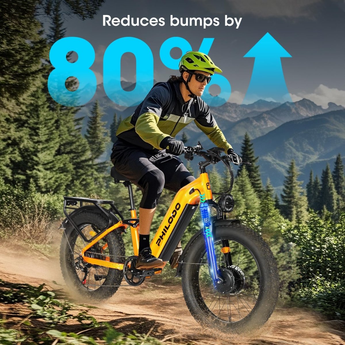 PHILODO Falcon | Peak 5000W/2500W Electric - Bike for Adults | Single/Dual - Motor - Ebike 45MPH - Hunting - Ebike, 60V 32AH Long Range Dirtbike, 26"/24" Fat - Tire - Electric - Bicycle, Full Suspension for Off - Road Snow Sand - Speed of Light Hobbies
