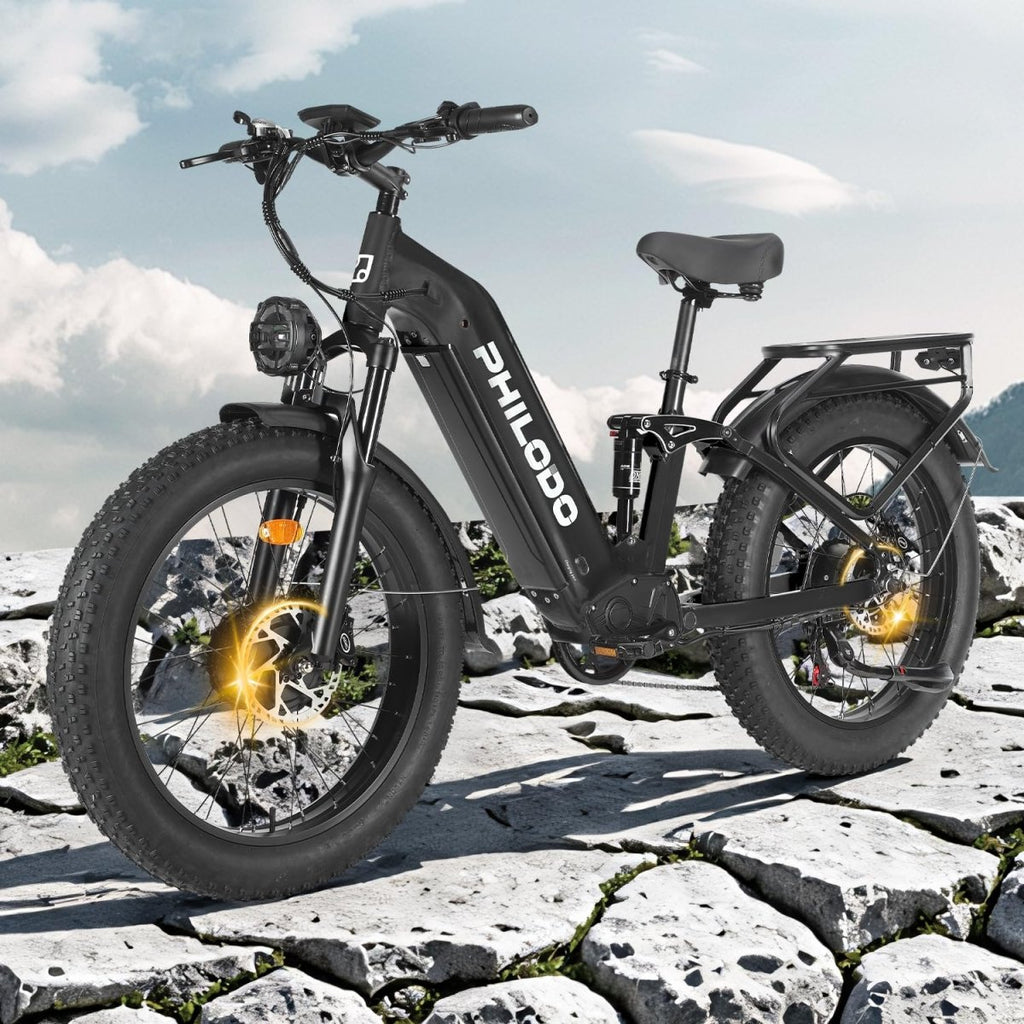 PHILODO Falcon | Peak 5000W/2500W Electric - Bike for Adults | Single/Dual - Motor - Ebike 45MPH - Hunting - Ebike, 60V 32AH Long Range Dirtbike, 26"/24" Fat - Tire - Electric - Bicycle, Full Suspension for Off - Road Snow Sand - Speed of Light Hobbies