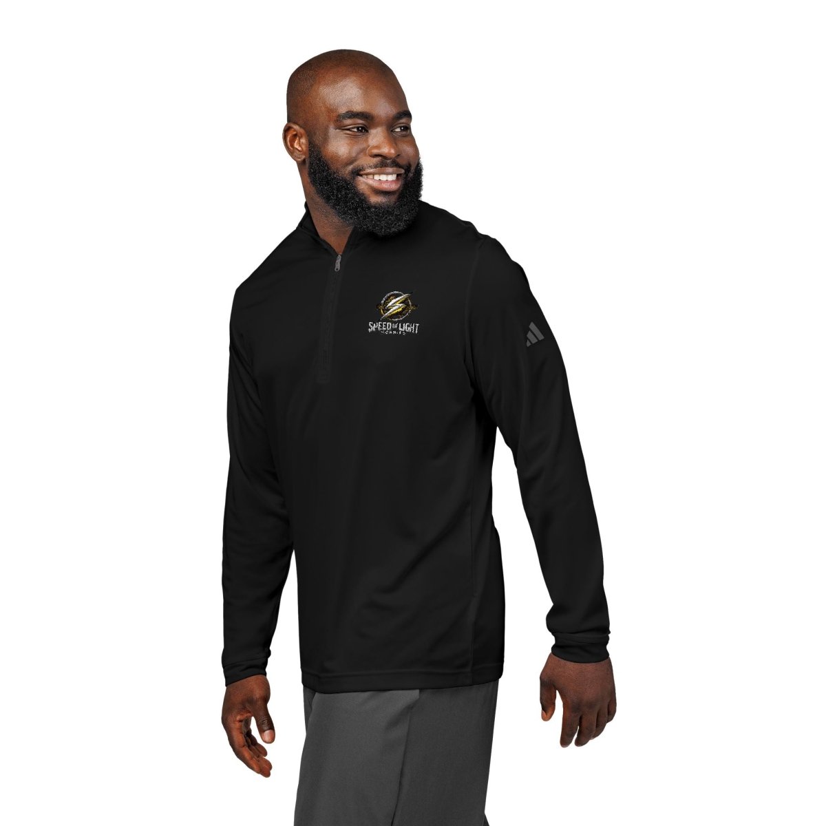 Quarter - Zip Pullover - Branded Adidas for Fall and Spring Evening Rides - Speed of Light Hobbies