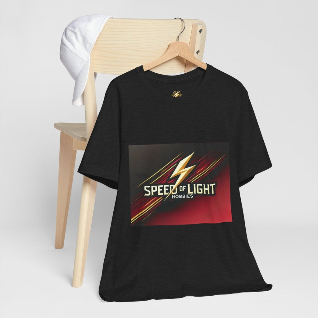 Speed of Light Hobbies Tee, Unisex Graphic T-Shirt, Cool Casual Wear, Gift for Hobbyists, Fun Everyday Style - Speed of Light Hobbies