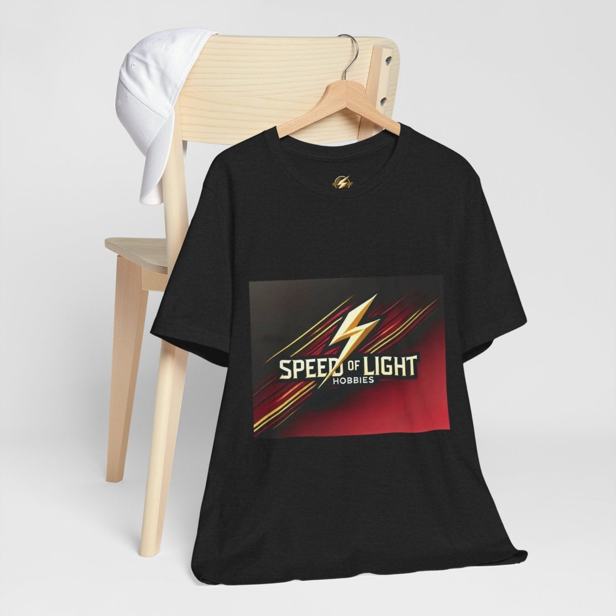 Speed of Light Hobbies Tee, Unisex Graphic T-Shirt, Cool Casual Wear, Gift for Hobbyists, Fun Everyday Style - Speed of Light Hobbies