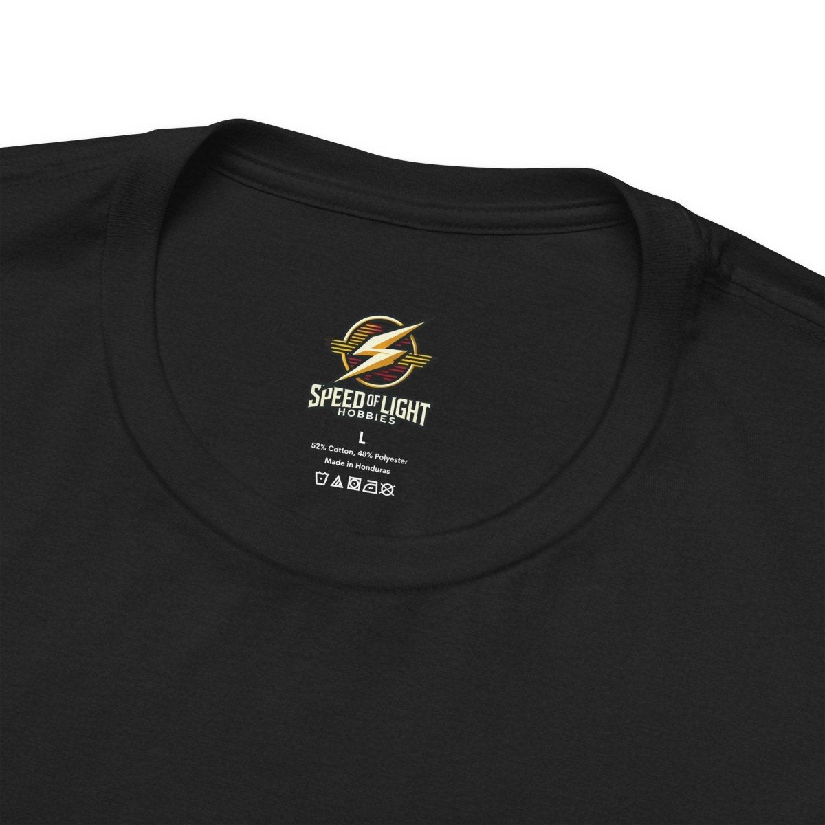 Speed of Light Hobbies Tee, Unisex Graphic T-Shirt, Cool Casual Wear, Gift for Hobbyists, Fun Everyday Style - Speed of Light Hobbies