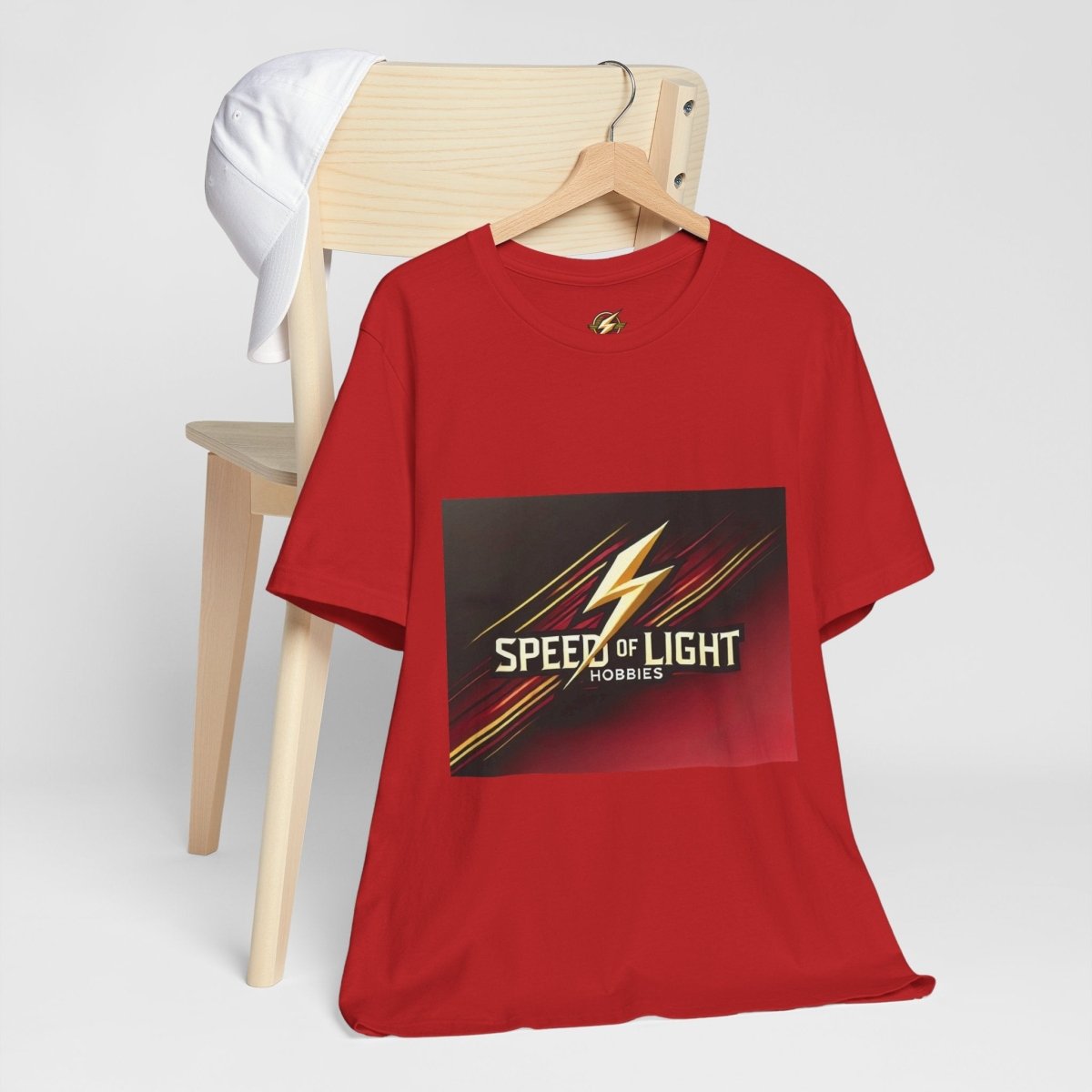 Speed of Light Hobbies Tee, Unisex Graphic T-Shirt, Cool Casual Wear, Gift for Hobbyists, Fun Everyday Style - Speed of Light Hobbies