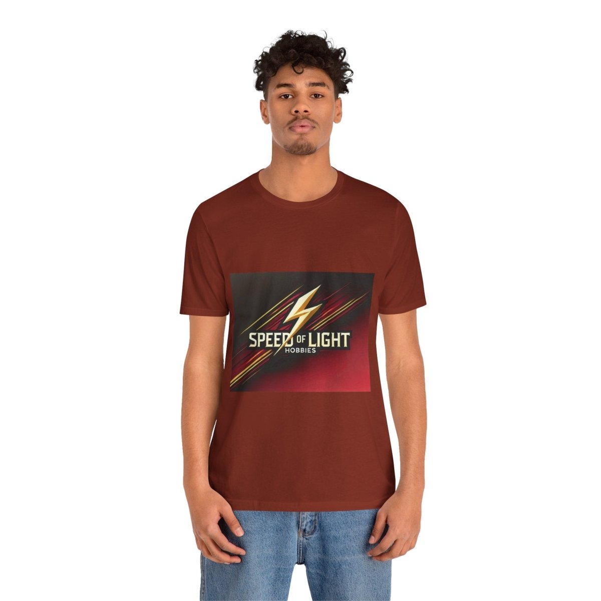 Speed of Light Hobbies Tee, Unisex Graphic T-Shirt, Cool Casual Wear, Gift for Hobbyists, Fun Everyday Style - Speed of Light Hobbies