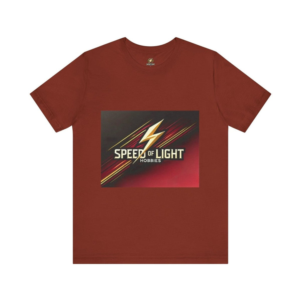Speed of Light Hobbies Tee, Unisex Graphic T-Shirt, Cool Casual Wear, Gift for Hobbyists, Fun Everyday Style - Speed of Light Hobbies