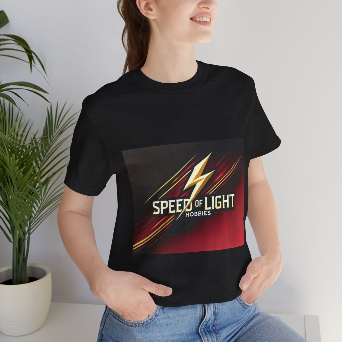 Speed of Light Hobbies Tee, Unisex Graphic T-Shirt, Cool Casual Wear, Gift for Hobbyists, Fun Everyday Style - Speed of Light Hobbies