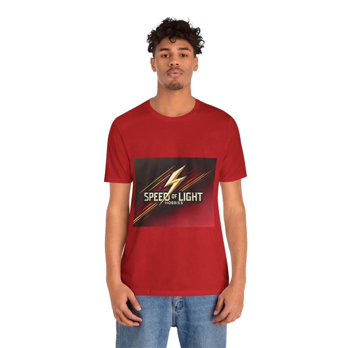 Speed of Light Hobbies Tee, Unisex Graphic T-Shirt, Cool Casual Wear, Gift for Hobbyists, Fun Everyday Style - Speed of Light Hobbies