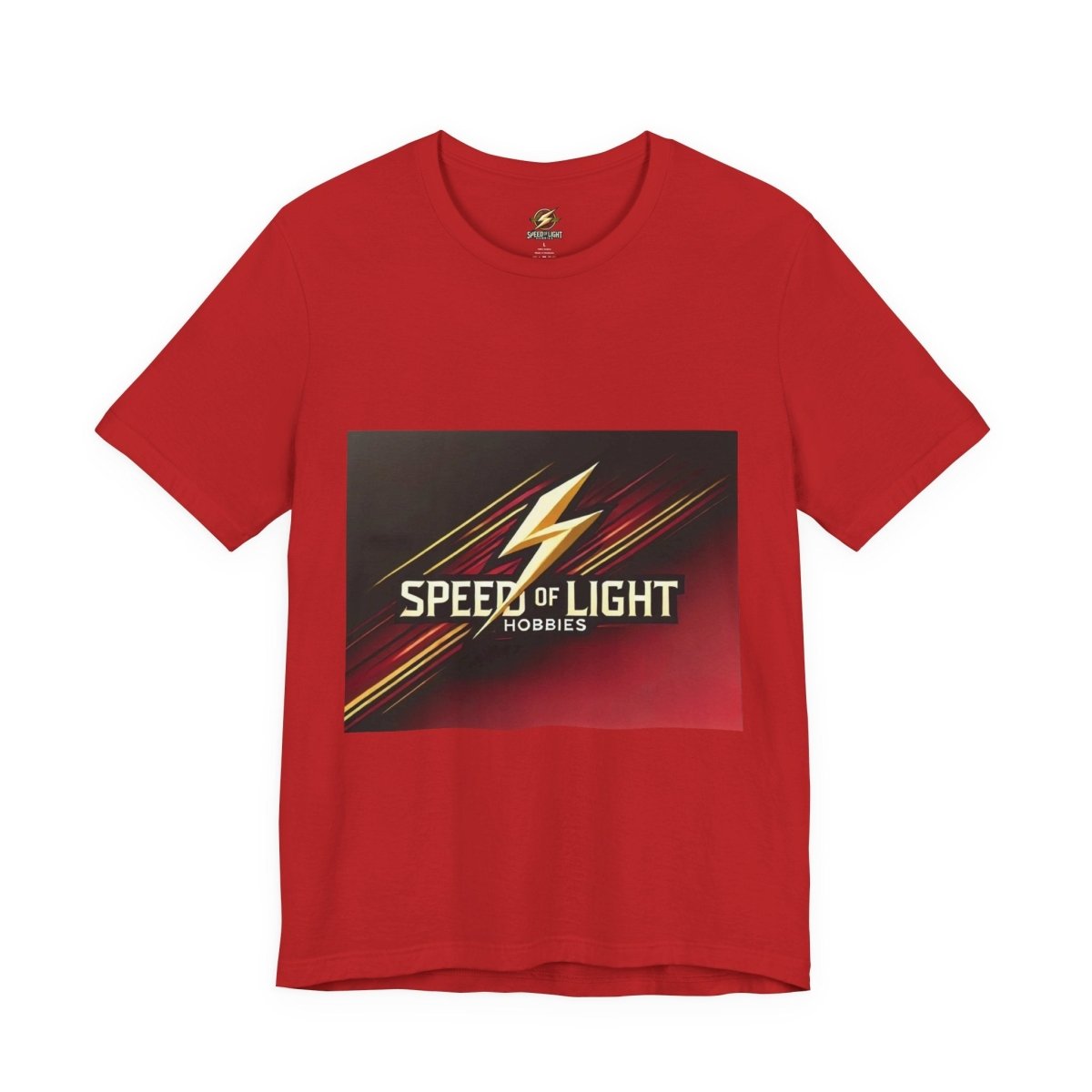 Speed of Light Hobbies Tee, Unisex Graphic T-Shirt, Cool Casual Wear, Gift for Hobbyists, Fun Everyday Style - Speed of Light Hobbies
